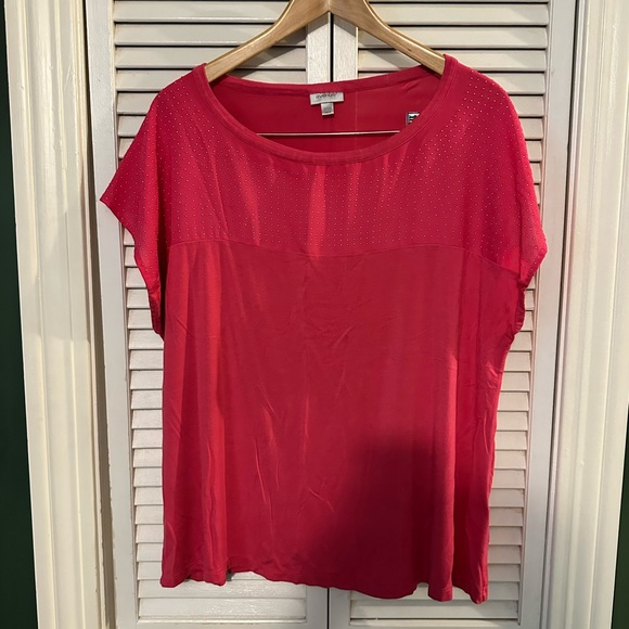 🍄Last Chance🍄 Pink blouse with small metal studs decoration. Size XL. - Picture 1 of 4
